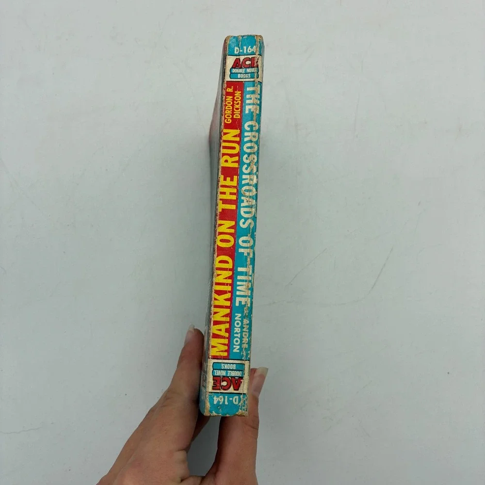 Vintage 1956 Ace Double D-164 Mankind on the Run Crossroads of Time Sci-Fi Pulp